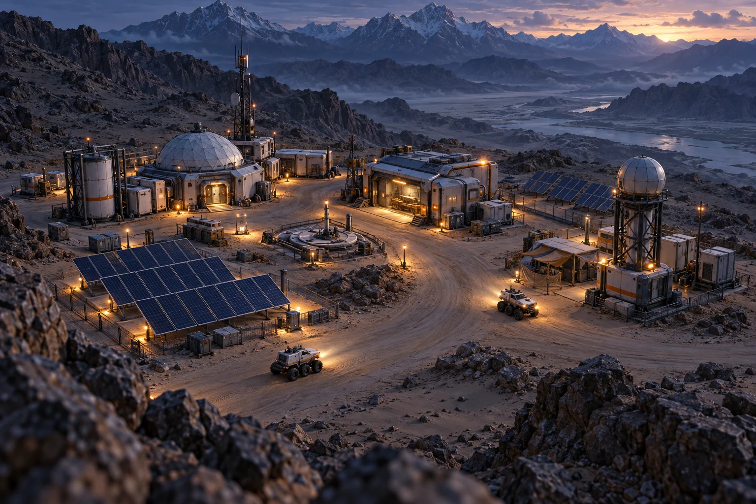 An original compact research outpost used to illustrate strategic level design